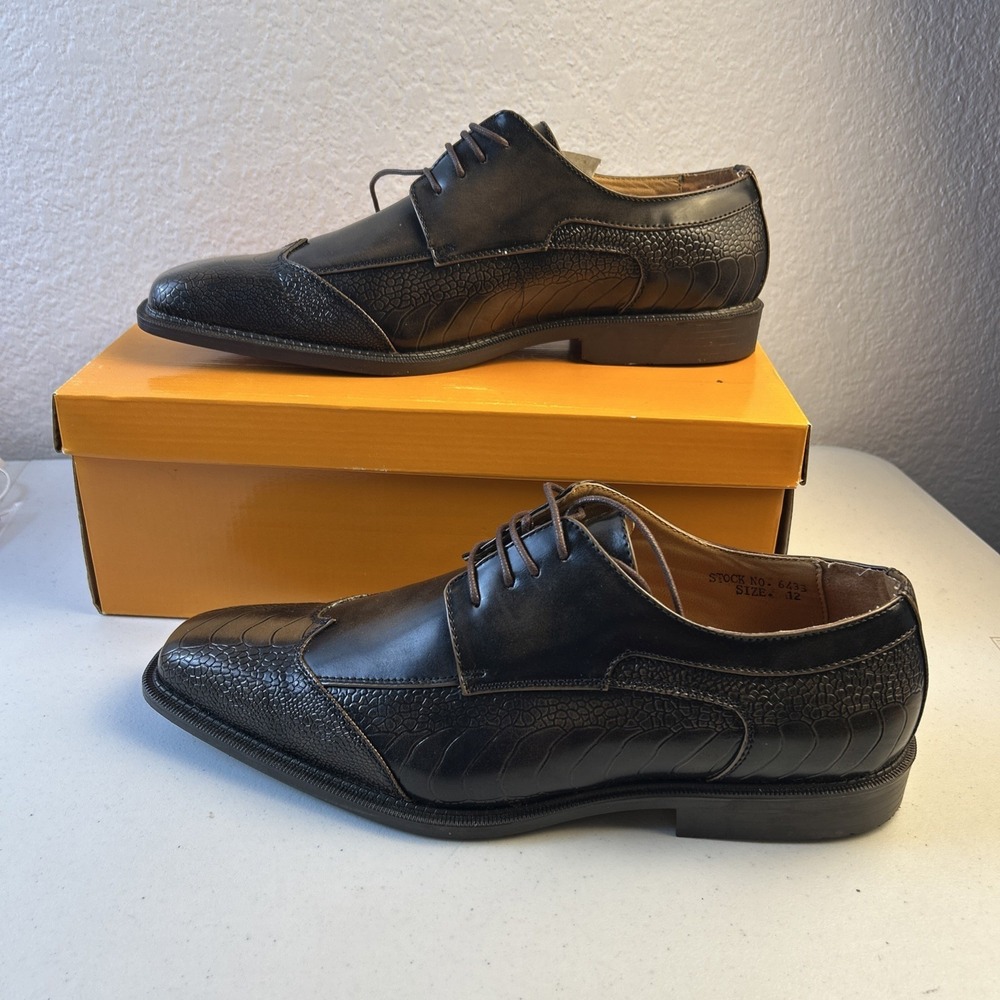 Antonio Cerrelli  ELITE Brown Leather NICE Lace-up‎ Dress Shoes mens size 12